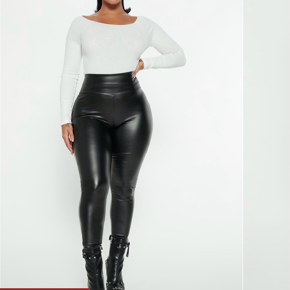 Ambiance Black Faux Leather Pants